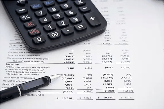 calculator and math test paper